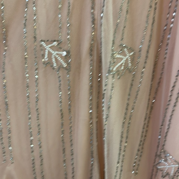 Lace and Beads Keeva Nude Maxi Dress - Picture 4 of 9